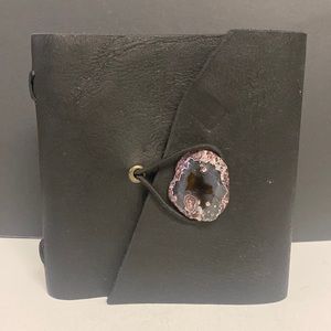 No Boundaries Handmade Leather Bound Journal  Sketch Paper 5” by 5” Notebook